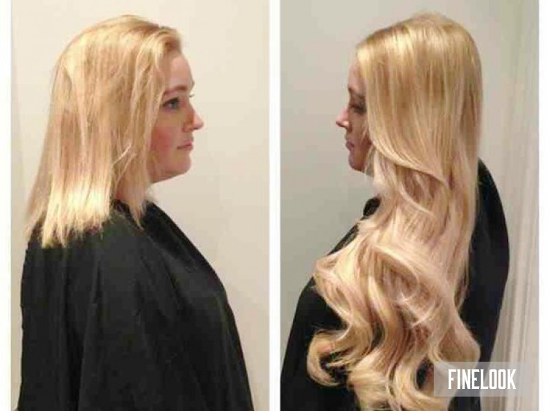 Наращивание длинных волос на каре фото до и после