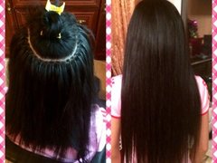 Горячая технология наращивания волос от мастера Кущенко Аня. Фото #fl/8720