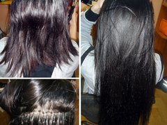 Горячая технология наращивания волос от мастера Вьюник Дарья. Фото #fl/9069